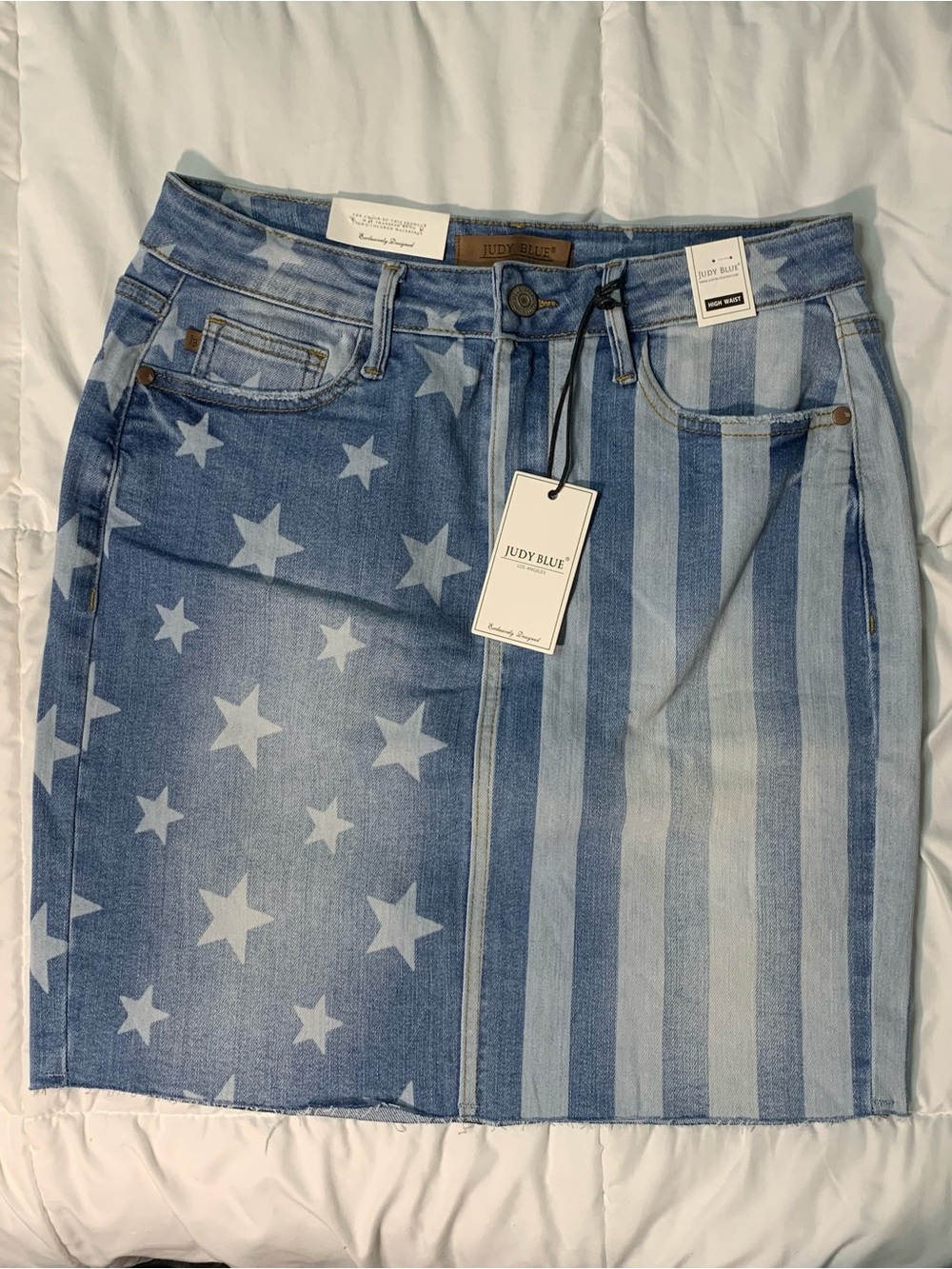 NWT Judy Blue Stars & Stripes High Waist Denim Skirt - Large
